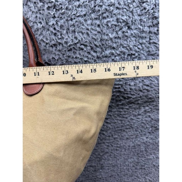 Vintage Dooney & Bourke Women's Leather Trim Canvas Tote Bag Beige Black - Picture 15 of 15